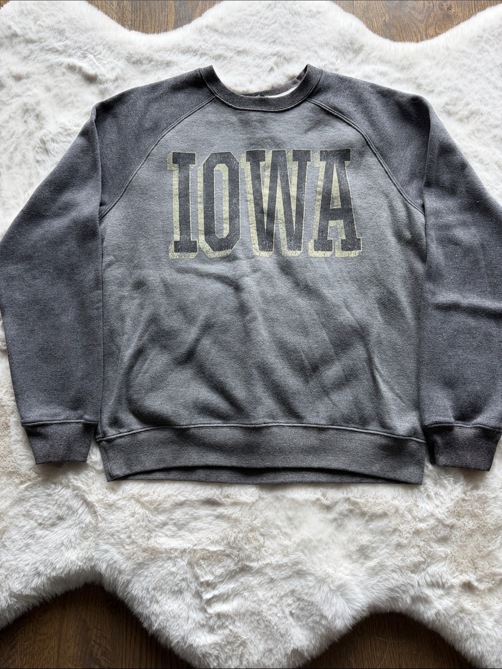 Top of the World Men's Grey IOWA Crewneck Sweatshirt